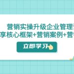 （7821期）营销实操升级·企业管理课：分享核心框架+营销案例+营销工具（课程+文档）