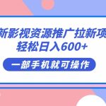（7290期）最新影视资源推广拉新项目，轻松日入600+，无脑操作即可