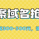 （7277期）【全网首发】备案域名抢注，一单利润300-500元，需求量大