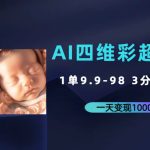 （7181期）AI四维彩超预测，一单9.9-98，3分钟出图，一天变现1000+
