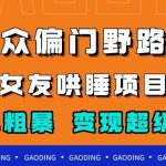 小众偏门野路子，女友哄睡项目，简单粗暴，轻松日入500＋【揭秘】