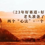 （7177期）某收费文章《23年好赛道+好行业》老头准备了两个“心法”+一个“术法”
