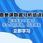 （7106期）生意·参谋数据分析培训班：解决商家4大痛点，学会分析数据，打造爆款！