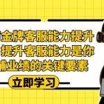 （7028期）电商-金牌客服能力-提升班，提升客服能力是你店铺业绩的关键要素！