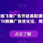 跨境飞哥广告开启高阶课第二十四期，​8*15数模广告优化法，用数据驱动决策