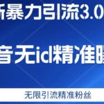 最新暴力引流3.0版本，抖音无id暴力引流各行业精准用户