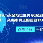 ‎TikTok全方位通关专项企业陪跑【第三期】，从0到1真正的企业TK电商运营全流程