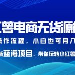 小红薯电商无货源模式，最新蓝海项目，带你玩转小红薯，小白也可月入2w+【揭秘】