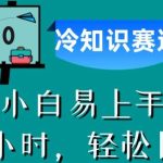 中视频3.0.冷知识赛道：每天半小时，轻松日赚300+【揭秘】