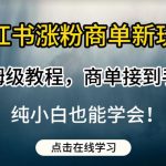 小红书涨粉商单新玩法，保姆级教程，商单接到手软，纯小白也能学会【揭秘】