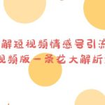 （6542期）拆解短视频情感号引流变现项目，视频版一条龙大解析分享给你