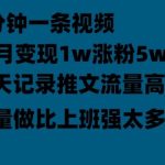 （6494期）聊天记录推文！！！月入1w轻轻松松，上厕所的时间就做了