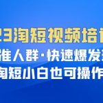 （6400期）2023淘短视频培训：精准人群·快速爆发玩法，淘短小白也可操作！