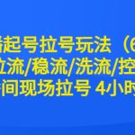 （6362期）直播起号拉号玩法（6月）拉流/稳流/洗流/控流 直播间现场拉号 4小时时长