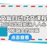 （6292期）《心金文案自动成交课程》 教你写出既能深入人心、又能吸金的文案