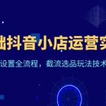 （6260期）0基础抖音小店运营实战课，新手开店设置全流程，截流选品玩法技术