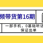 （5711期）短视频带货第16期：一部手机，0基础听话照做，保证出单 (完整版 赠5-15期)