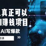 （5569期）普通人真正可以做的AI赚钱项目-如何利用AI写爆款（5节视频课）