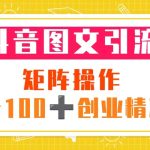 （5519期）抖音图文引流 矩阵操作 一天100+创业精准粉（5节视频课+素材模板）