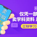 （5302期）卖虚拟资料变现项目：仅凭一部手机卖高考资料月入过万