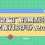 （5294期）非常偏门的暴利项目，仅靠打赏月入2w+