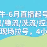 久久疯牛-6月直播起号拉号，拉流/稳流/洗流/控流，​直播间现场拉号，4小时时长