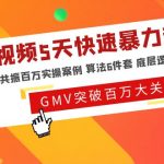 （4957期）短视频5天快速暴力起号，三频共振百万实操案例 算法6件套 底层逻辑 爆爆爆