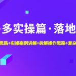 （4947期）拼多多实操篇·落地实操 完整思路+实操案例+拆解操作思路+复杂的算法简单化