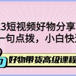 （4620期）2023短视频好物分享带货，好物带货高级课程，轻松一句点拨，小白快速上手