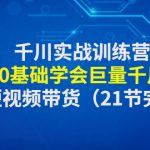 （4617期）千川实战训练营：带你0基础学会巨量千川投放，助力短视频带货（21节完整…