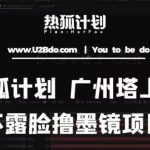 热狐计划抖音无人直播广州塔上墙，不露脸撸墨镜项目（素材+教程+插件）