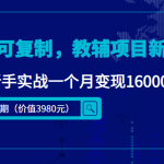 （4422期）简单可复制，教辅项目新玩法，新手实战一个月变现16000+（第2期+课程+资料)