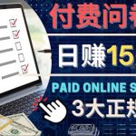 （4208期）参与付费调查，利用自己的空闲时间完成问卷，适合新手的平台，日赚15美元