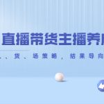 （4191期）从0-1直播带货主播养成记，直播带货人、货、场策略，结果导向，数据说话