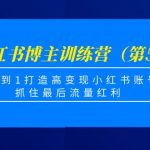 （4174期）小红书博主训练营（第5期)，从0到1打造高变现小红书账号，抓住最后流量红利