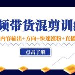 （4144期）短视频带货混剪训练营：底层逻辑+内容输出+方向+快速涨粉+直播方法！