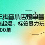 （4091期）2022年抖音小店爆单营【更新10月】 7天快速起爆 标签暴力玩法，日出1000单