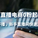 （4017期）短视频直播电商0粉起号实操，0粉开播，新手直播间快速起号
