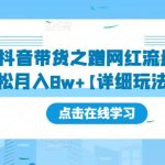 最新抖音带货之蹭网红流量玩法，轻松月入8w+【详细玩法教程】