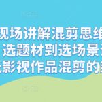 混剪大咖现场讲解混剪思维与操作，从选剧、选题材到选场景识别好爆款，降低影视作品混剪的封抖概率