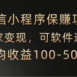 微信小程序，腾讯保赚项目，可软件自动运营，日均100-500+收益有保障