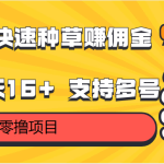 小红书快速种草赚佣金，零撸单号每天16+ 支持多号操作