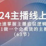 2024主播线上课，快速掌握主播底层逻辑，0-1做一个会卖货的主播（63节课）