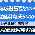 闲鱼复制粘贴日引200+付费创业粉，24年5月最新方法！割韭菜日稳定5000+收益