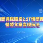 （10773期）售卖情感课程，赠送2.2T情感课程资料，情感文案变现玩法