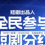 全民娱乐成为短剧出品人 单日收益五位数，静态动态都可以赚到米，宝妈上班族都可以