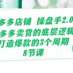 拼多多店铺操盘手2.0新课，拼多多卖货的底层逻辑，打造爆款的3个周期（8节）