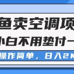 （10961期）闲鱼卖空调项目，新手小白一分钱都不用垫付，操作极其简单，日入2K+