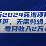 （11041期）最新2024蓝海项目京东逛逛，无需剪辑，每月收入2万+