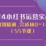 2024小红书运营实战营，从入门到精通，完成从0~1~100（51节课）